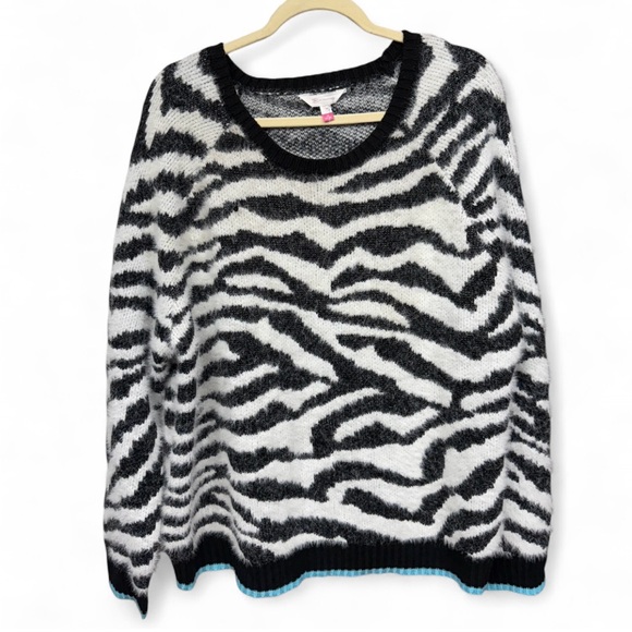 No Boundaries Sweaters - No Boundaries Black and White Zebra Sweater